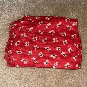 Women’s Scarf, Colors: Orange & White Flowers